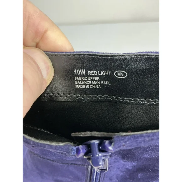 Womans Aerosoles Red Light Size 10 W Purple Zip Kitten Heel Ankle Boots NWOT - Picture 7 of 10